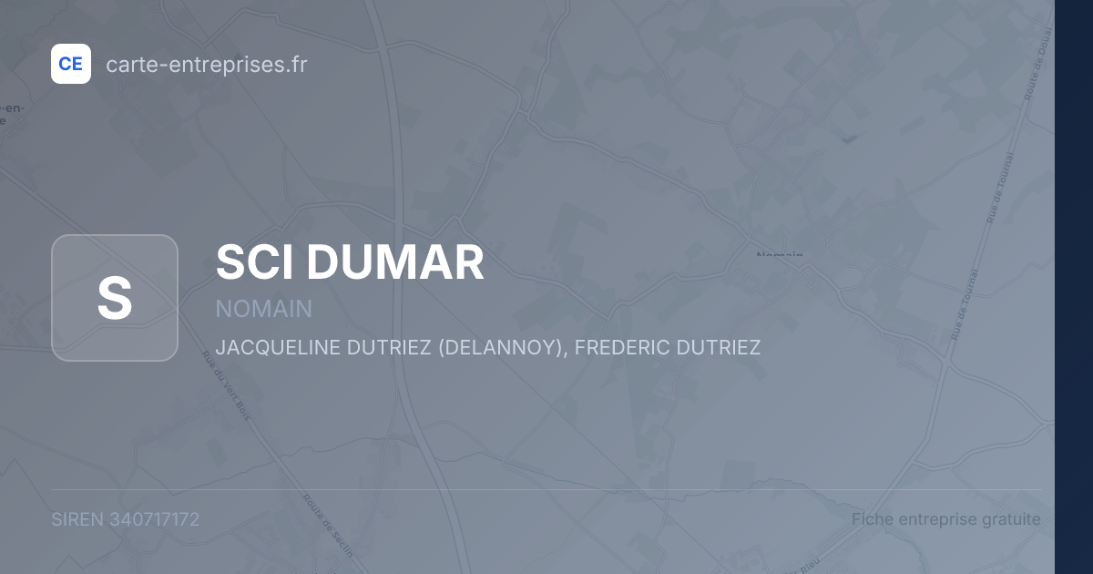 SCI DUMAR — 340717172 — fiche entreprise