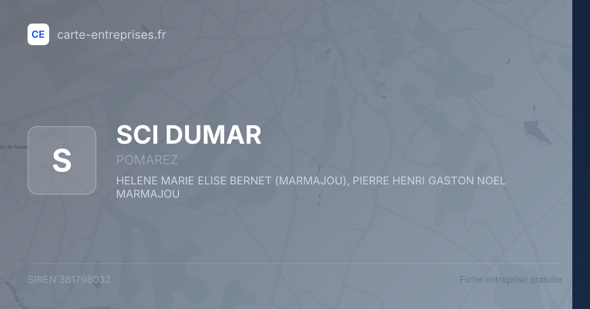 SCI DUMAR — 381798032 — fiche entreprise
