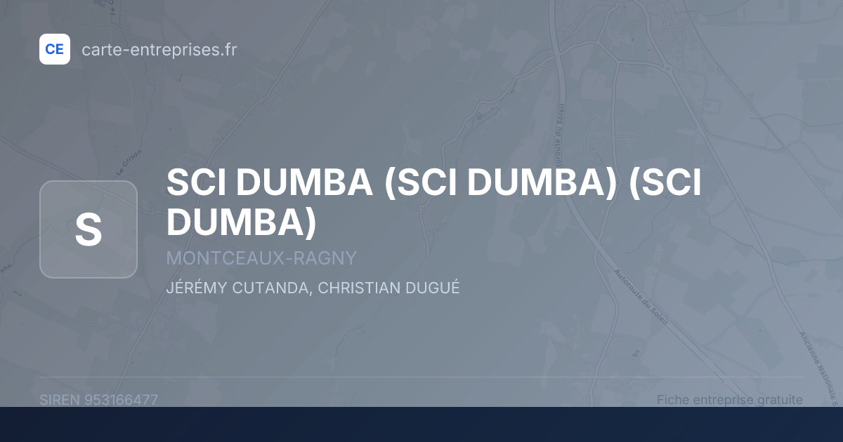 SCI DUMBA (SCI DUMBA) (SCI DUMBA) — 953166477 — fiche entreprise