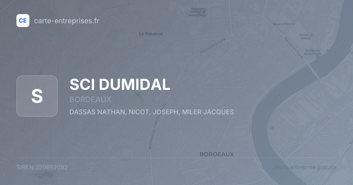 SCI DUMIDAL — 320652092 — fiche entreprise