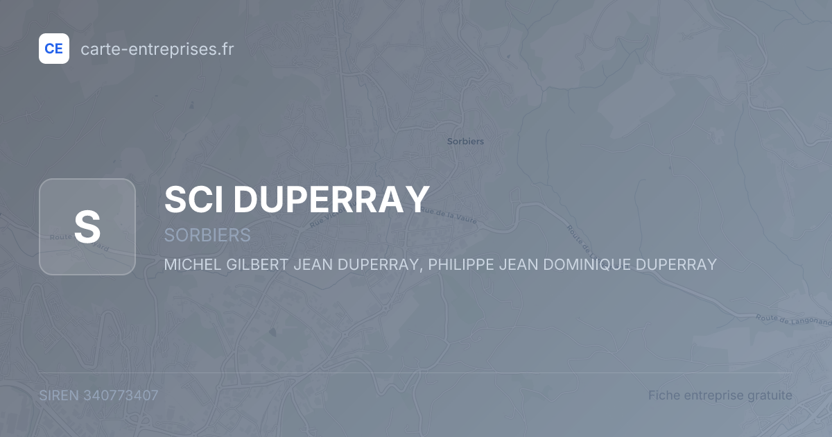 SCI DUPERRAY — 340773407 — fiche entreprise