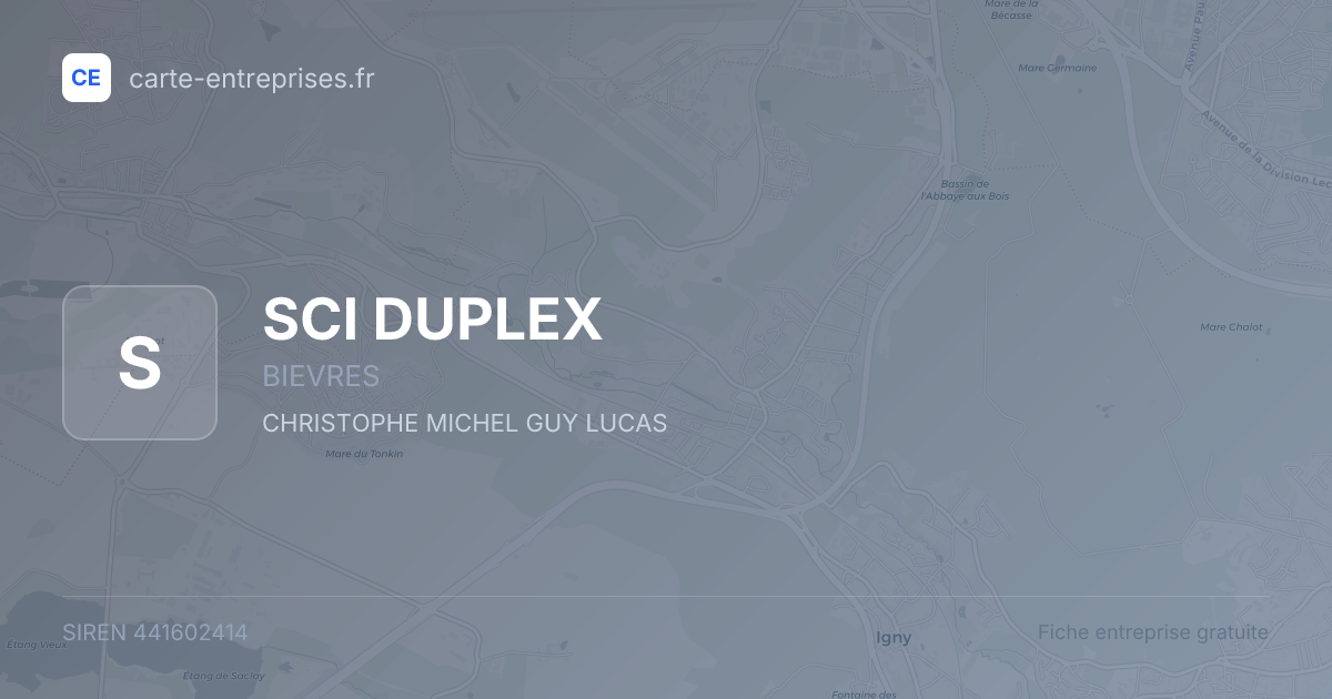 SCI DUPLEX — 441602414 — fiche entreprise