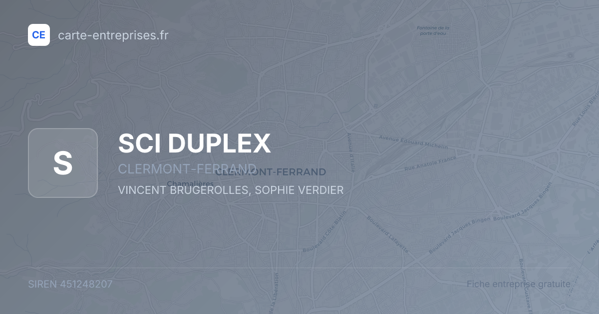 SCI DUPLEX — 451248207 — fiche entreprise
