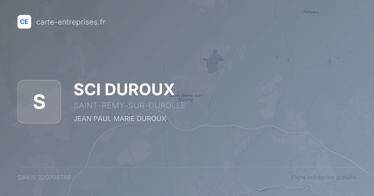 SCI DUROUX — 320708746 — fiche entreprise