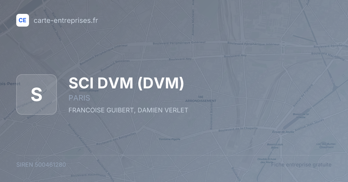 SCI DVM (DVM) — 500461280 — fiche entreprise