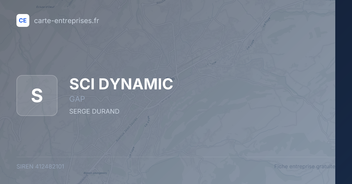 SCI DYNAMIC — 412482101 — fiche entreprise