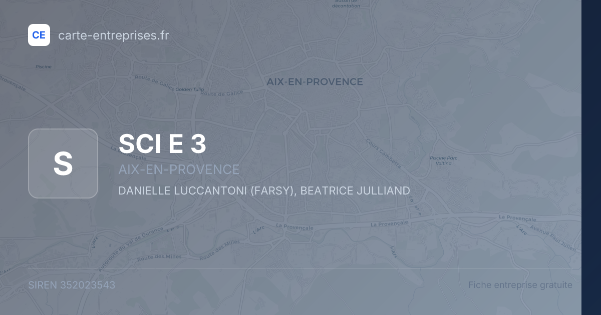 SCI E 3 — 352023543 — fiche entreprise