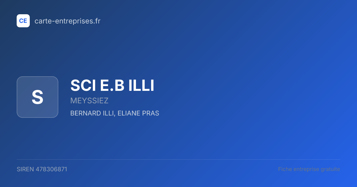 SCI E.B ILLI — 478306871 — fiche entreprise
