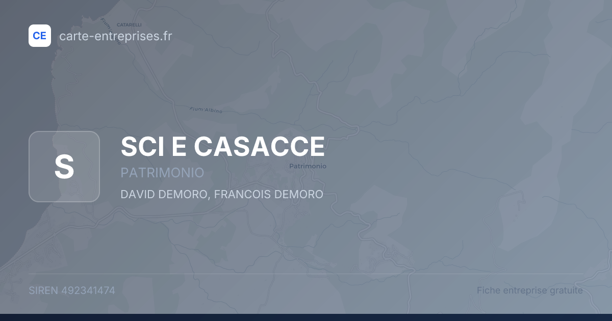 SCI E CASACCE — 492341474 — fiche entreprise