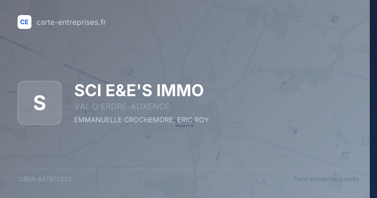 SCI E&E'S IMMO — 847972627 — fiche entreprise
