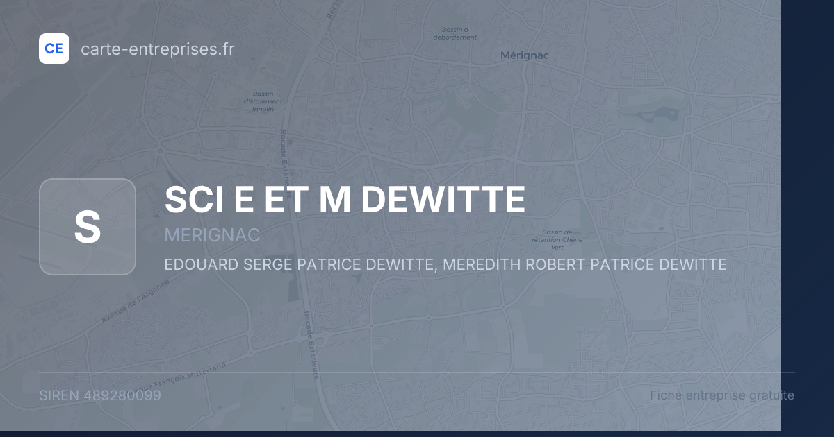 SCI E ET M DEWITTE — 489280099 — fiche entreprise