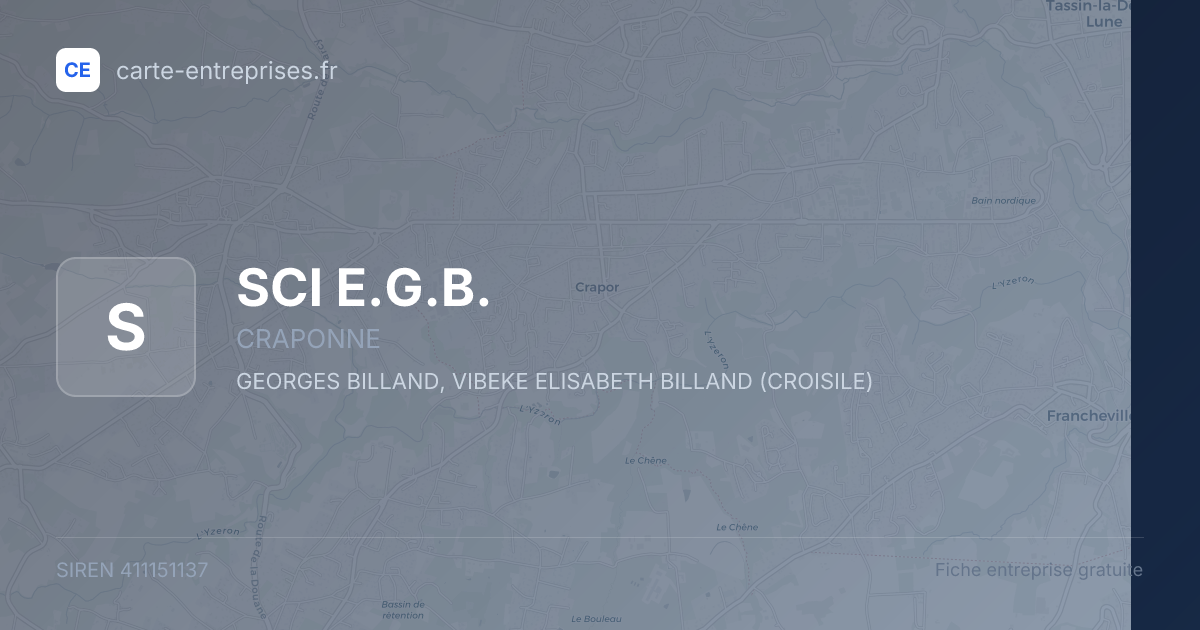 SCI E.G.B. — 411151137 — fiche entreprise