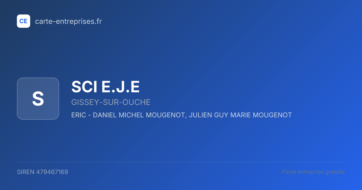 SCI E.J.E — 479467169 — fiche entreprise