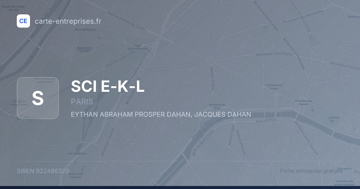 SCI E-K-L — 922486329 — fiche entreprise