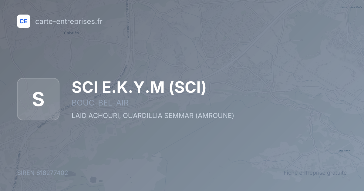 SCI  E.K.Y.M (SCI) — 818277402 — fiche entreprise