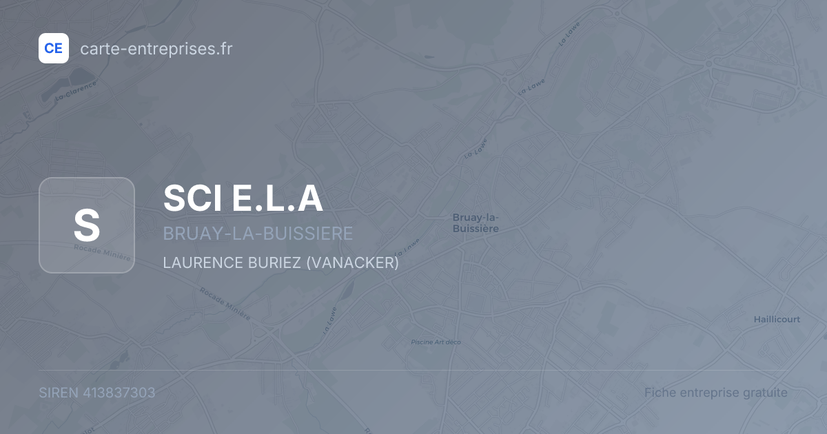 SCI E.L.A — 413837303 — fiche entreprise