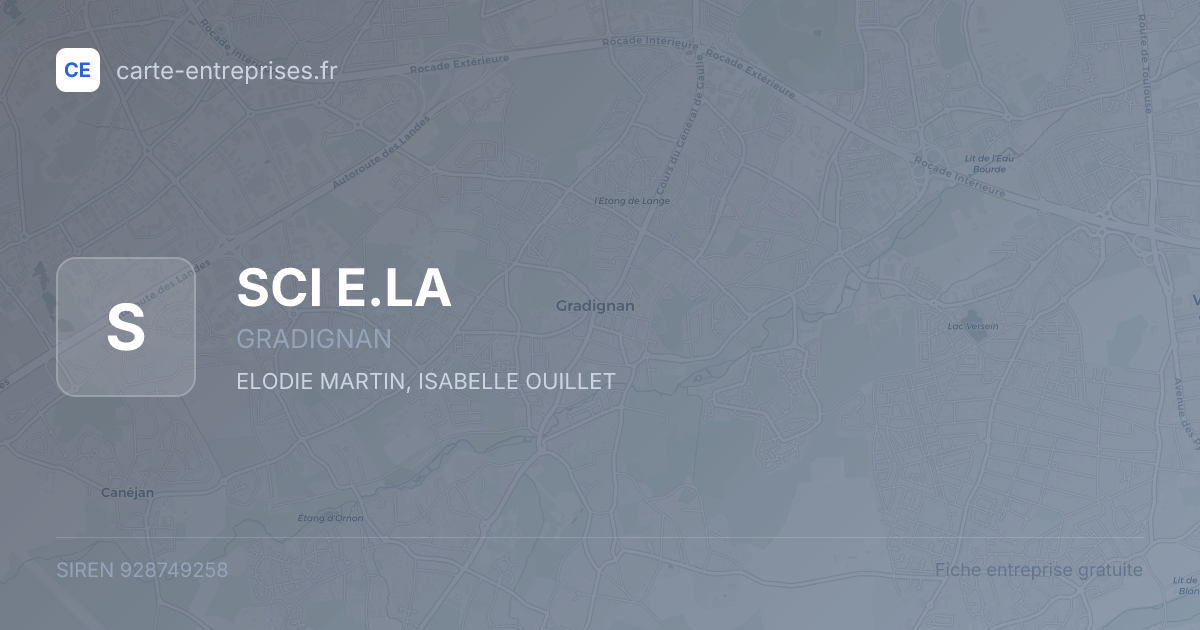 SCI E.LA — 928749258 — fiche entreprise