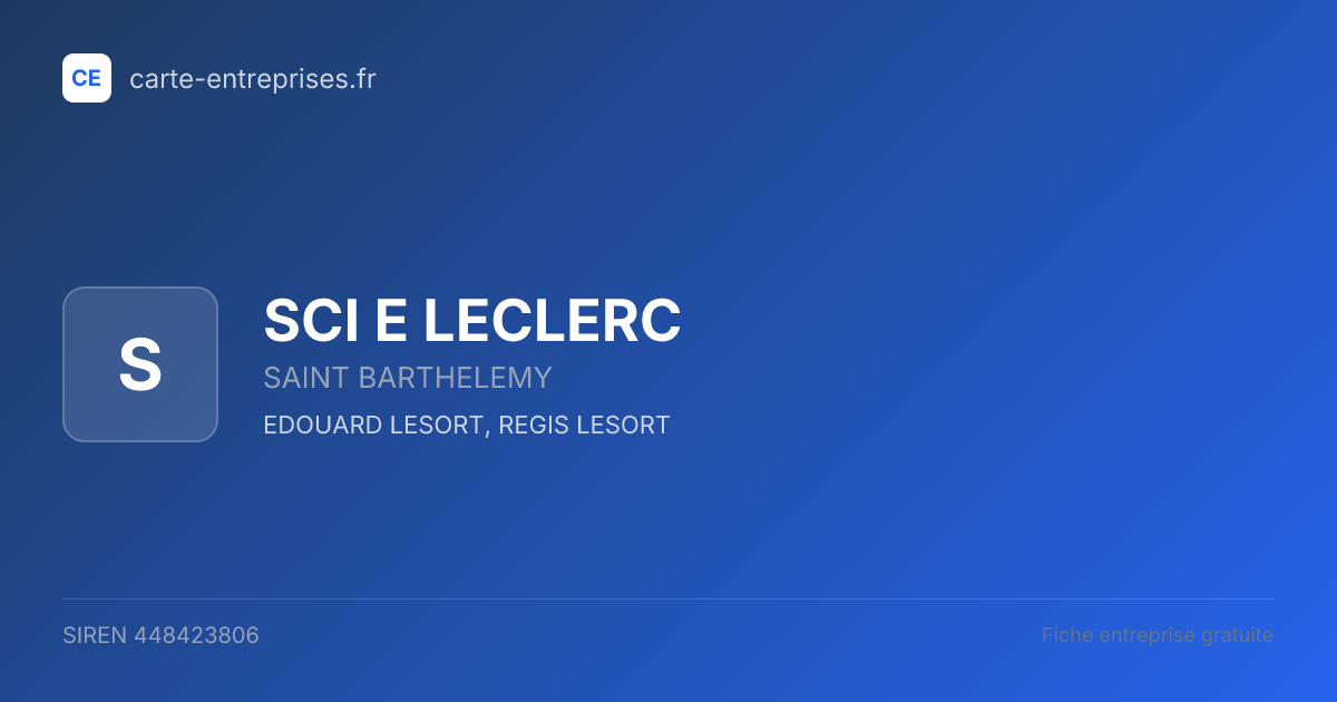 SCI E LECLERC — 448423806 — fiche entreprise