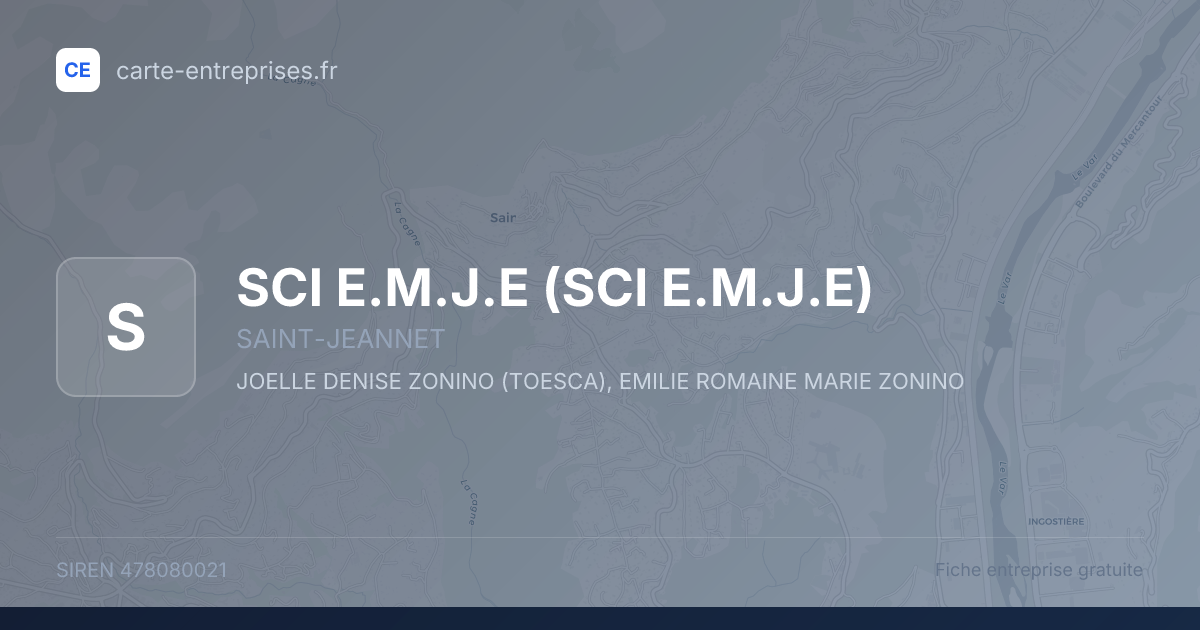 SCI E.M.J.E — 478080021 — fiche entreprise