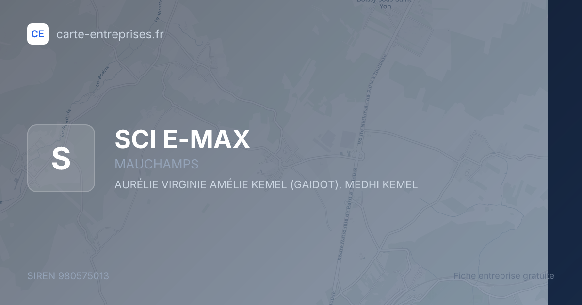 SCI E-MAX — 980575013 — fiche entreprise