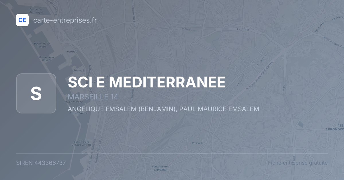 SCI E MEDITERRANEE — 443366737 — fiche entreprise