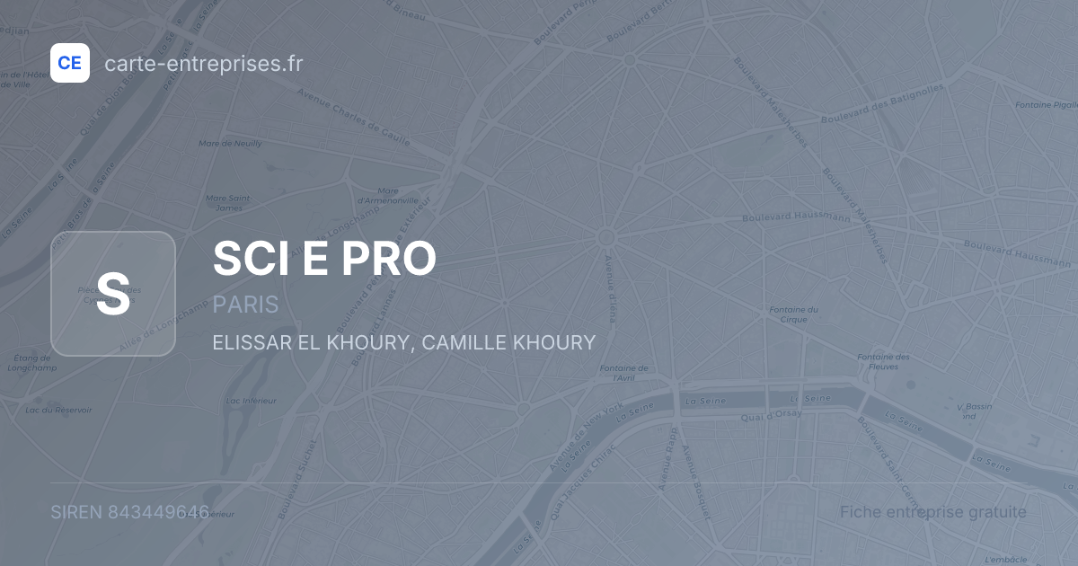 SCI E PRO — 843449646 — fiche entreprise