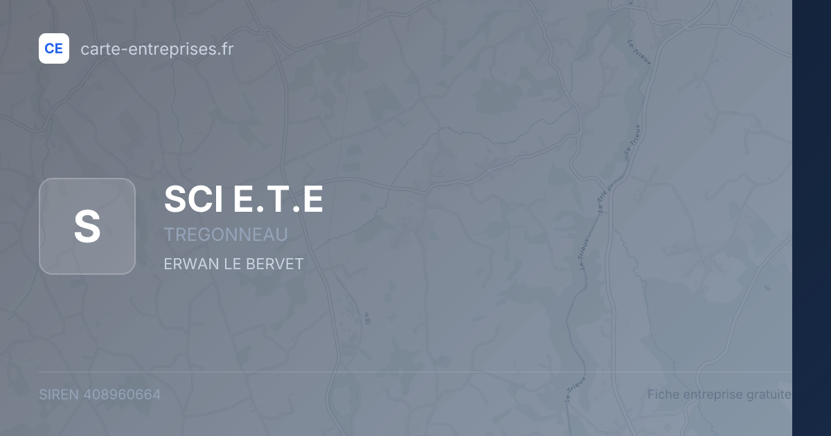 SCI E.T.E — 408960664 — fiche entreprise