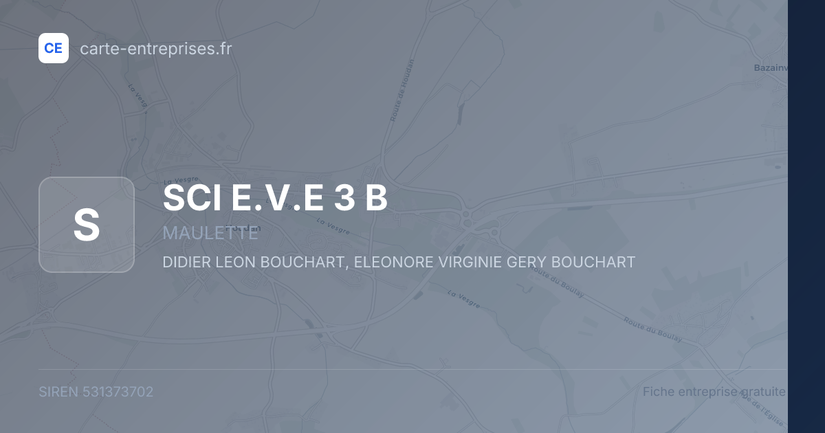 SCI E.V.E 3 B — 531373702 — fiche entreprise