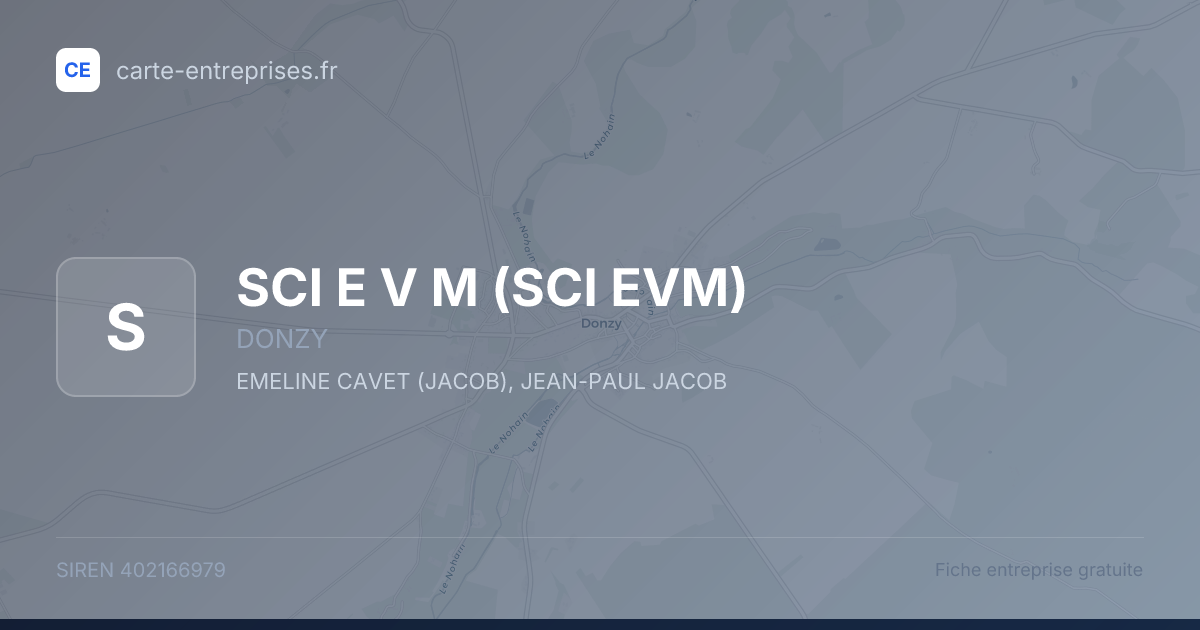 SCI E V M (SCI EVM) — 402166979 — fiche entreprise