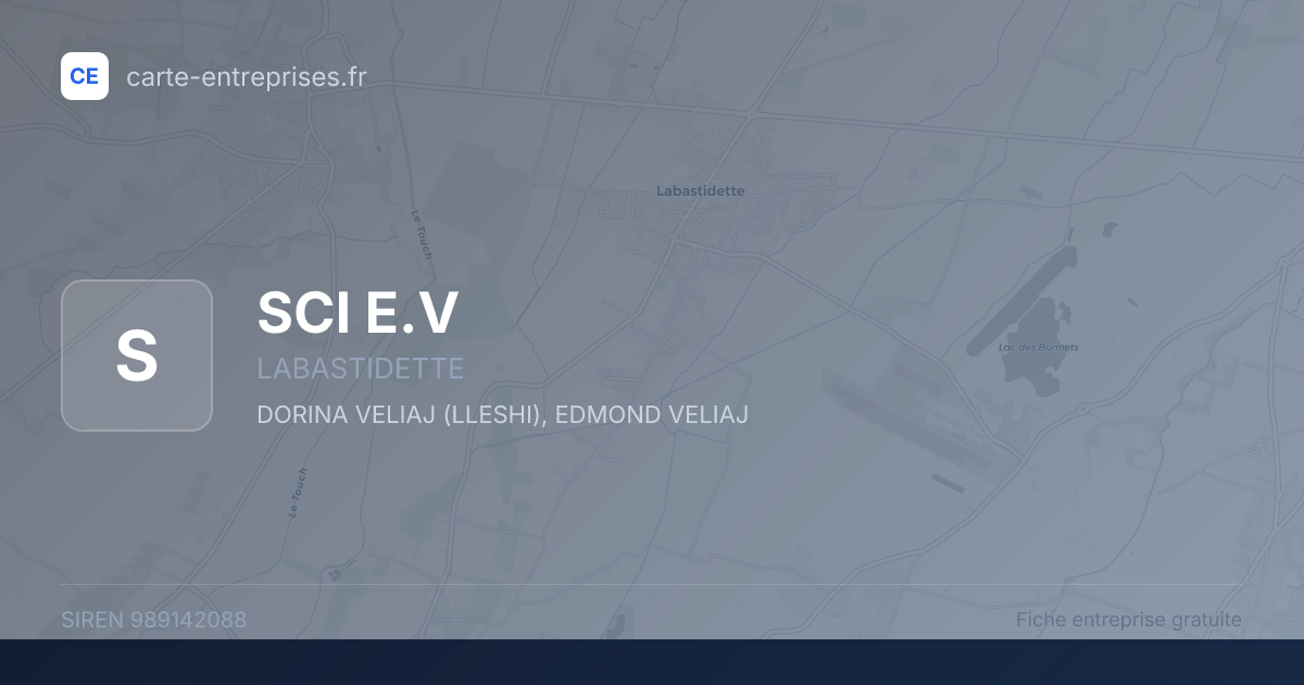 SCI E.V — 989142088 — fiche entreprise