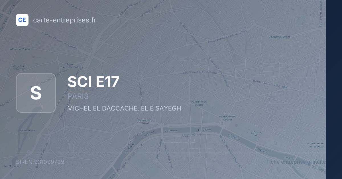 SCI E17 — 931099709 — fiche entreprise