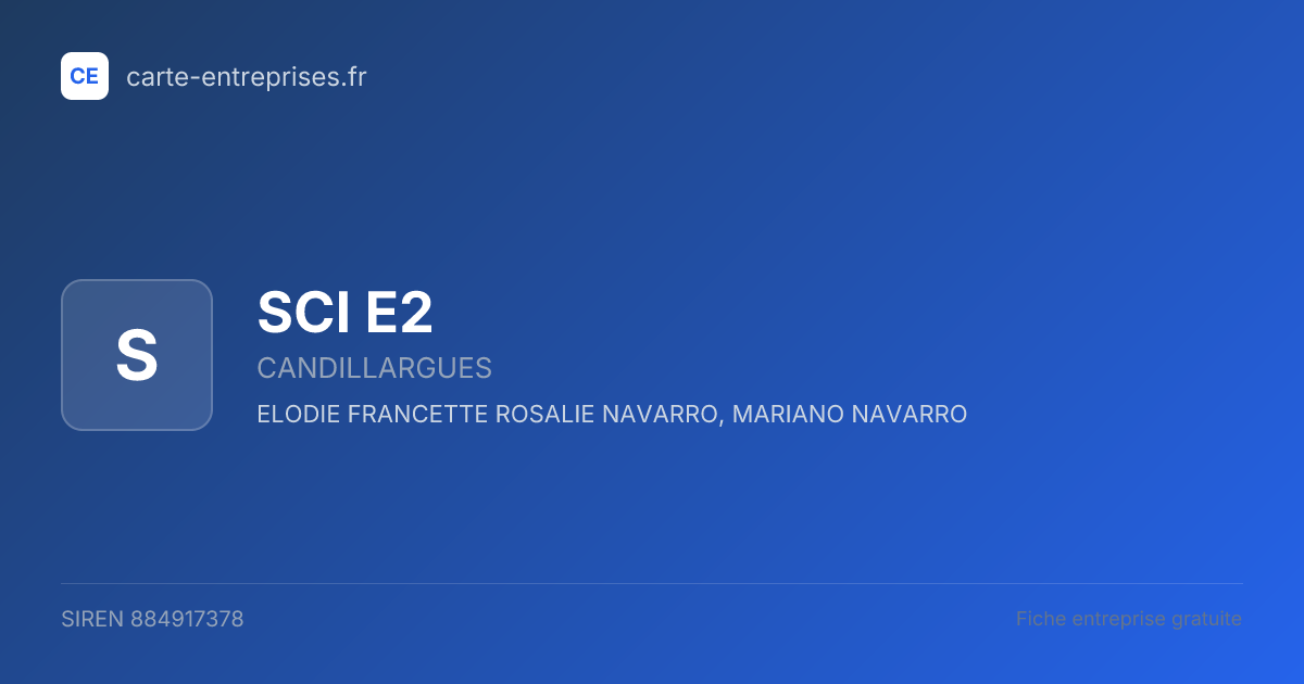 SCI E2 — 884917378 — fiche entreprise