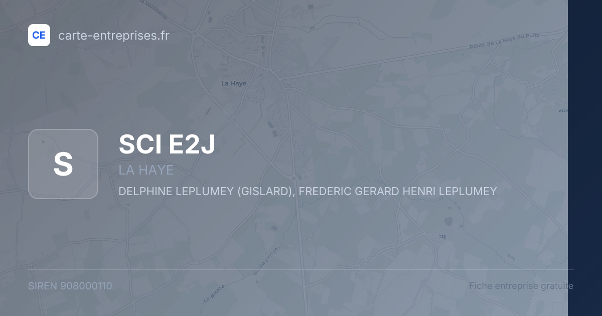 SCI E2J — 908000110 — fiche entreprise
