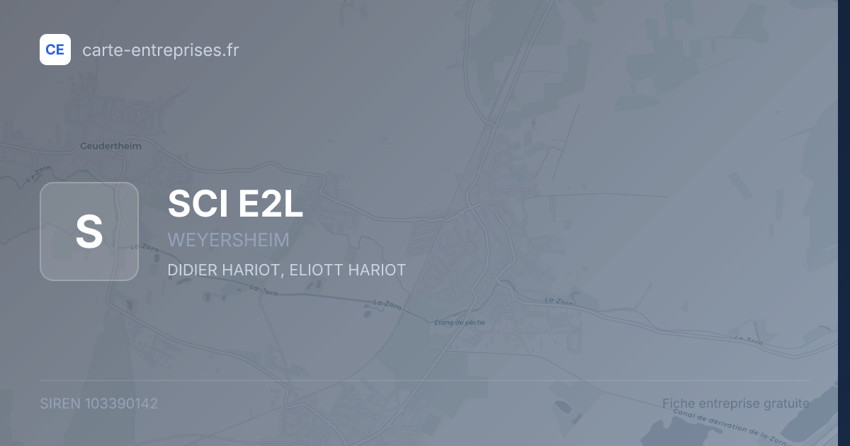 SCI E2L — 103390142 — fiche entreprise
