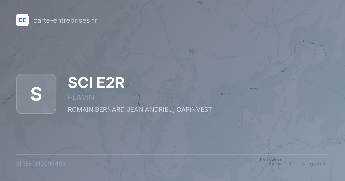 SCI E2R — 810099465 — fiche entreprise