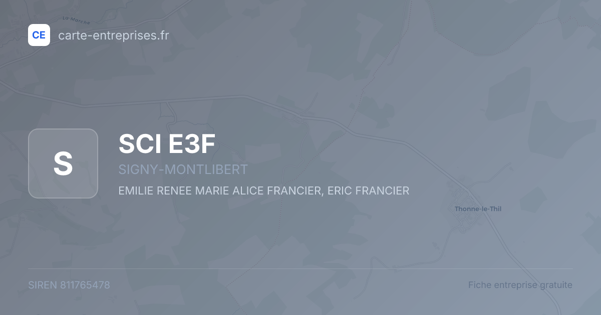 SCI E3F — 811765478 — fiche entreprise
