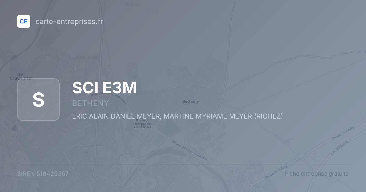 SCI E3M — 519425367 — fiche entreprise