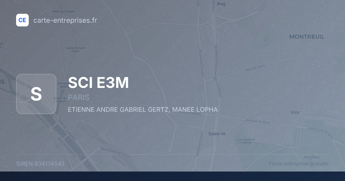 SCI E3M — 834174542 — fiche entreprise