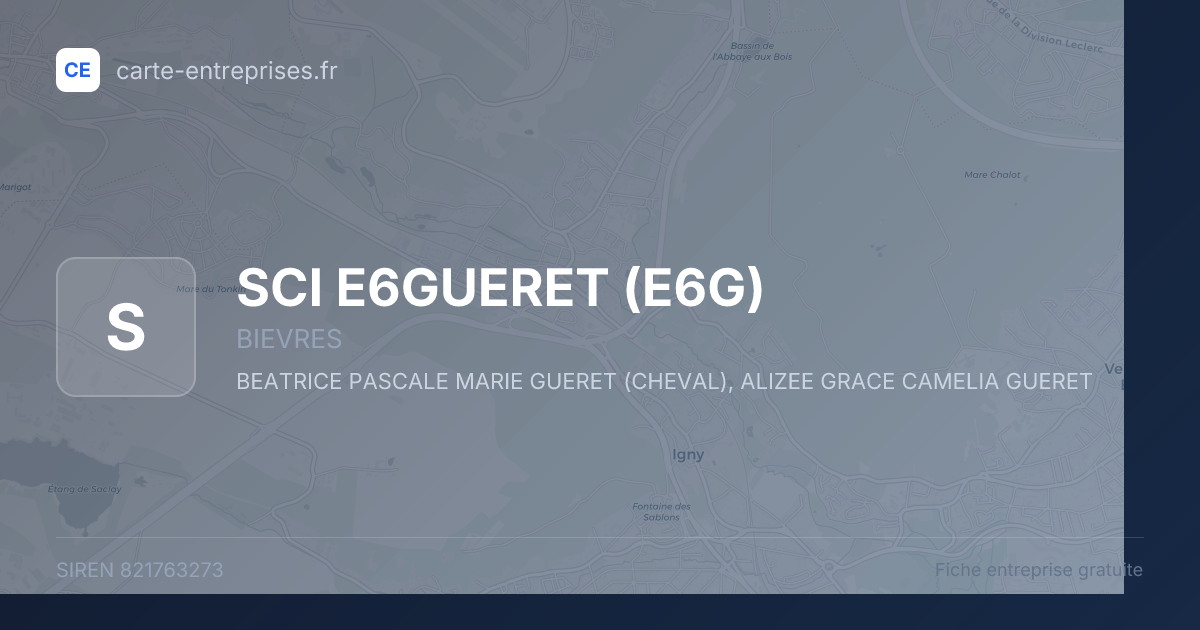 SCI E6GUERET (E6G) — 821763273 — fiche entreprise