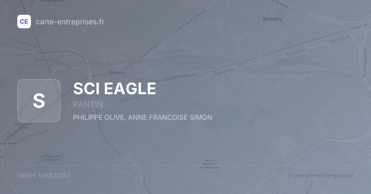 SCI EAGLE — 345321392 — fiche entreprise