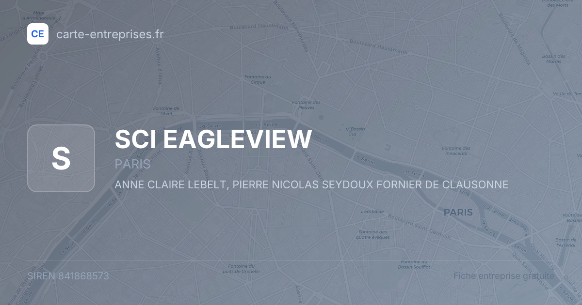 SCI EAGLEVIEW — 841868573 — fiche entreprise