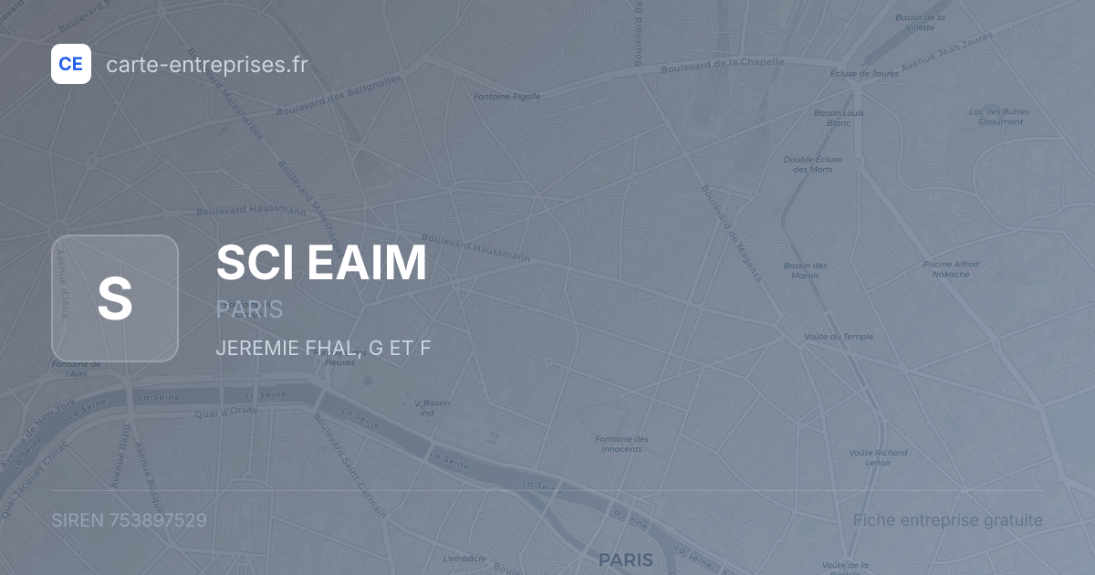SCI EAIM — 753897529 — fiche entreprise