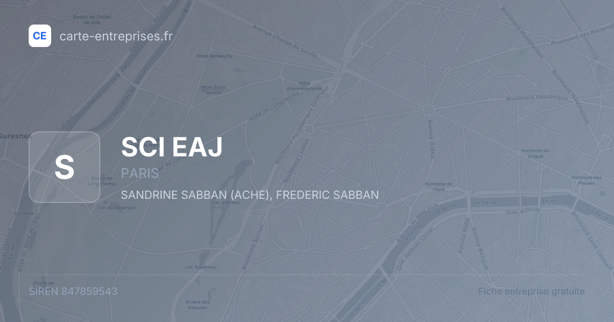SCI EAJ — 847859543 — fiche entreprise