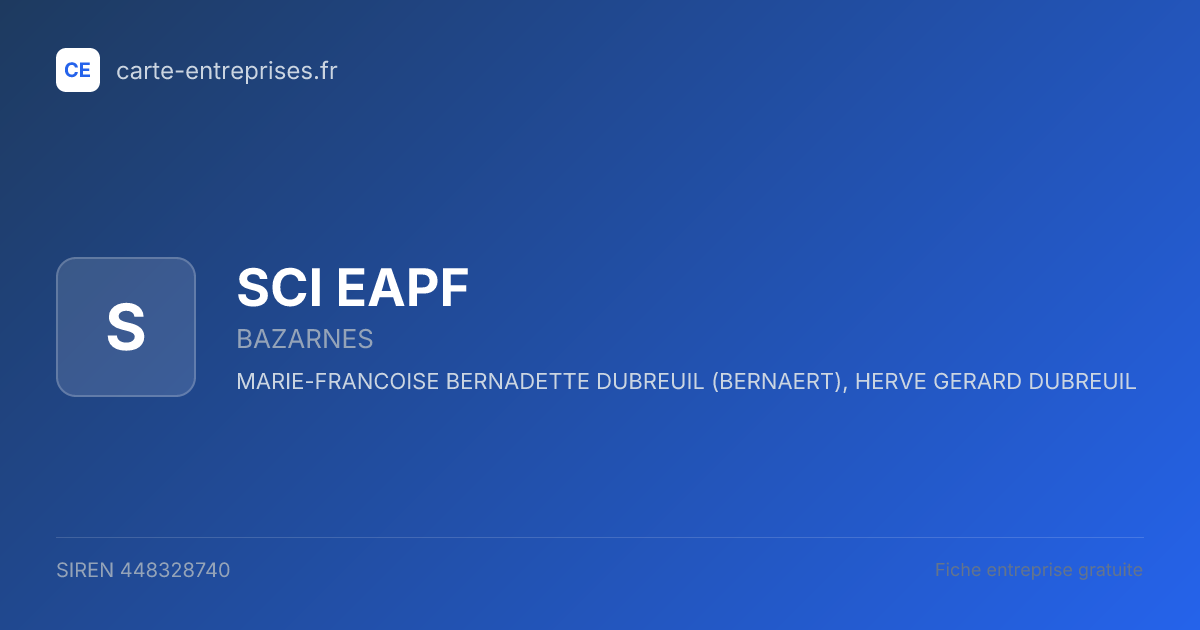 SCI EAPF — 448328740 — fiche entreprise