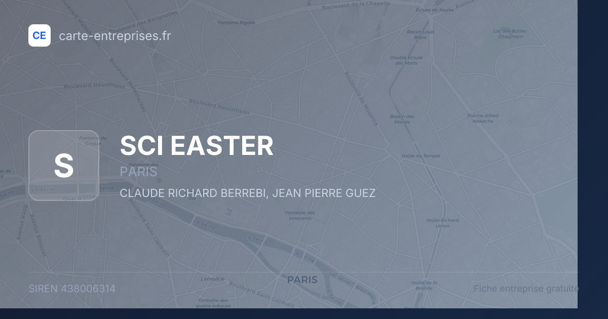 SCI EASTER — 438006314 — fiche entreprise