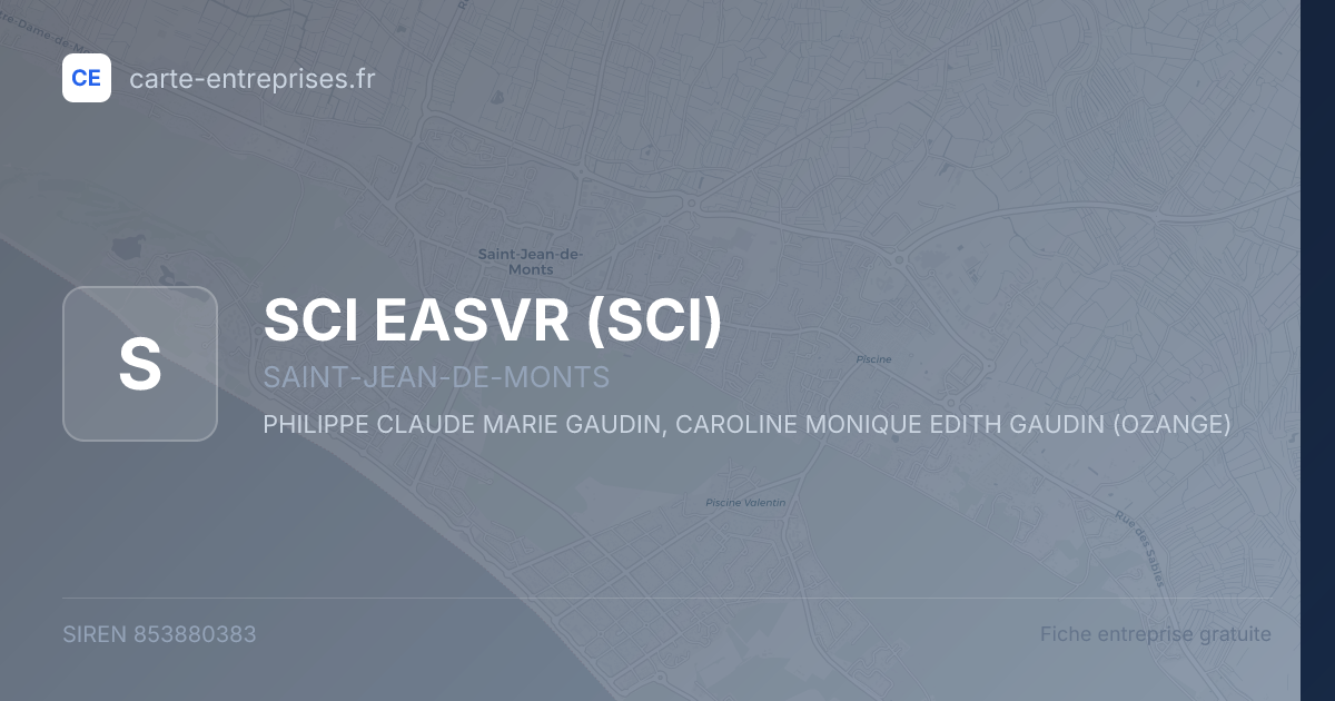 SCI EASVR (SCI) — 853880383 — fiche entreprise