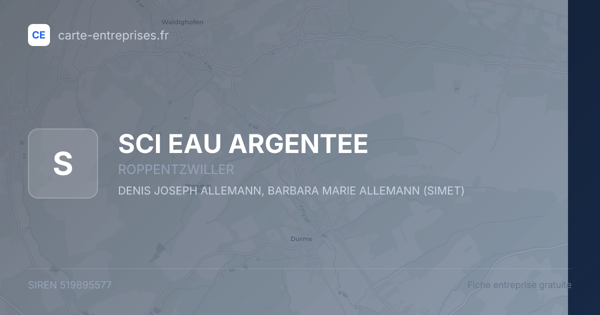 SCI EAU ARGENTEE — 519895577 — fiche entreprise