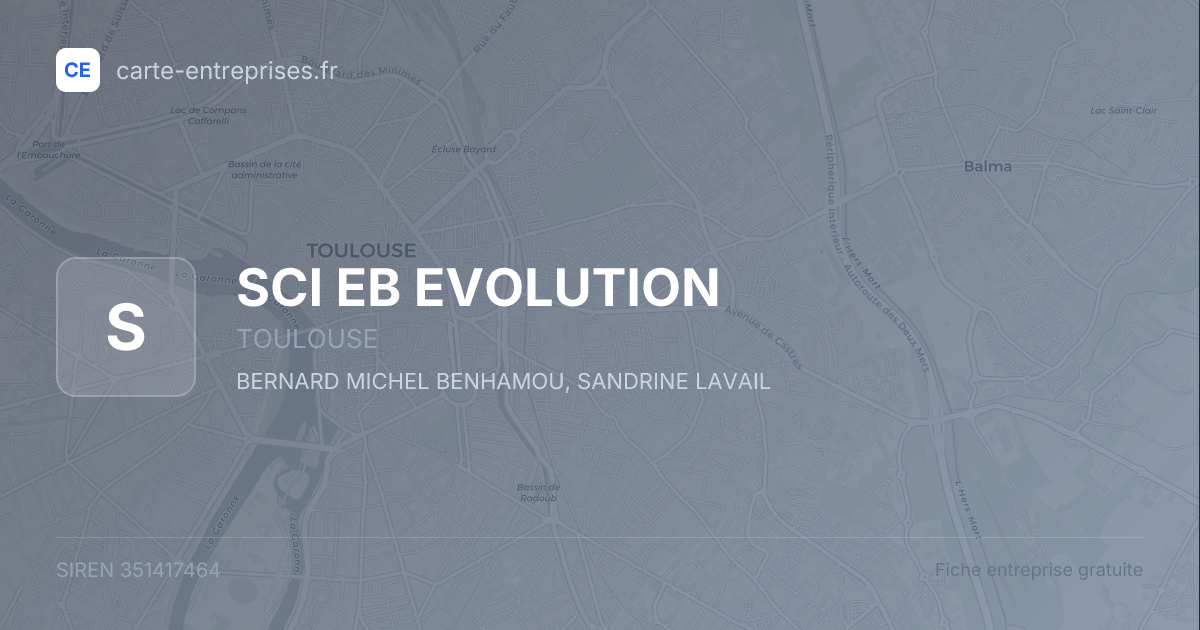 SCI EB EVOLUTION — 351417464 — fiche entreprise