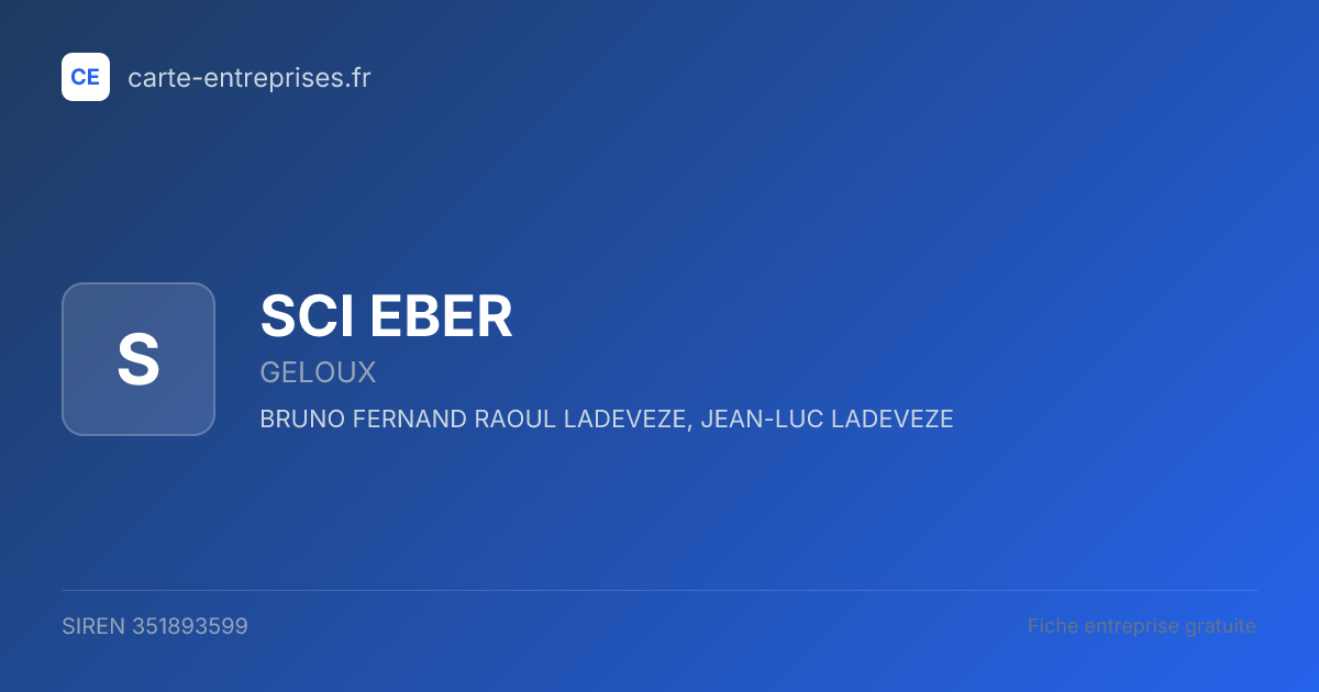 SCI EBER — 351893599 — fiche entreprise