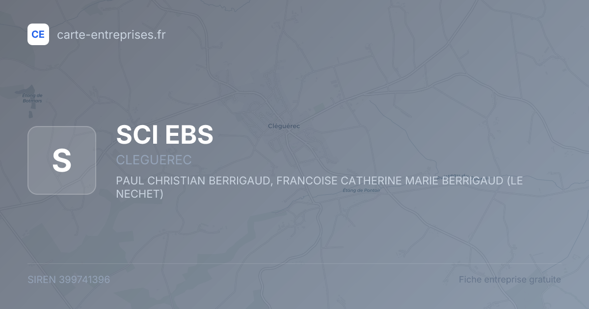 SCI EBS — 399741396 — fiche entreprise